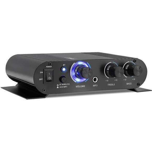 Wireless Bluetooth Home Audio Amplifier - 90W Dual Channel Mini Portable Power